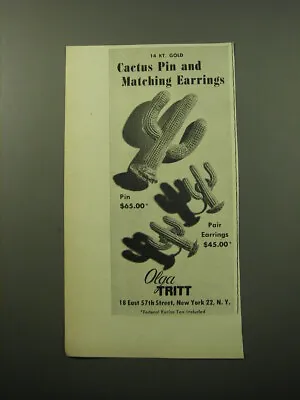 1950 Olga Tritt Cactus Pin And Earrings Advertisement • $19.99