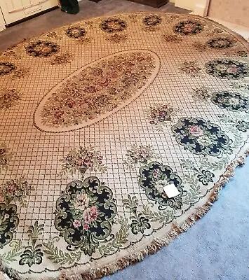 £100 • Buy Vintage Wilton Handmade Oval Rug 9ft X 12ft Needs Cleaning No Damage  Mapperley 