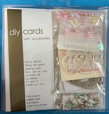 DIY Cards With Accessories Card Making Kit. Brand New FREE P+P. 6 Cards. Shells • £3.99