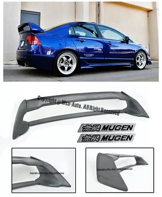 Mugen Rr  Style Rear Wing Spoiler For Civic 06-11 Sedan Fd2 W/ Black Emblems • $109.99