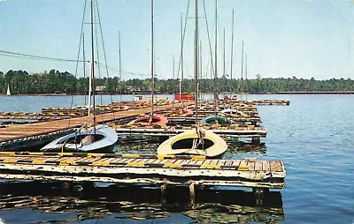 Wallace Creek Boat Basin Marine Corps Base Sail Boats Dock Postcard / 10c1-454 • $4.95