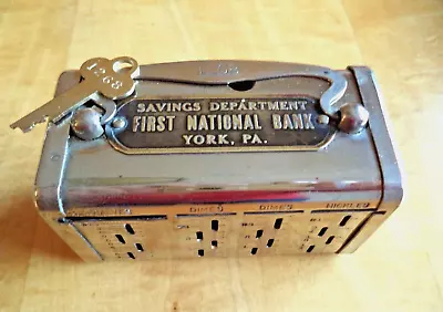 Bankers Service Corp.  $5 Gold Slot First National Bank York Pa. # 1268  W/ Key • $85