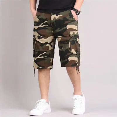 Mens Casual Summer Camouflage Cargo Shorts Army Military Combat Bdu Shorts • $25.99