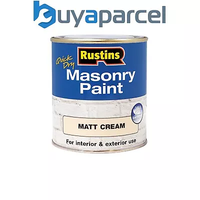 Rustins MASPC250 Quick Dry Masonry Paint Matt Cream 250ml RUSMASPC250 • £8.11
