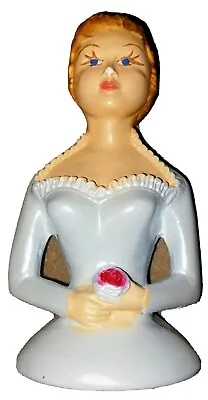 Cake Topper.  Coast Novelty Mfg. Company.  Plaster Woman With A Rose.   • £5.55