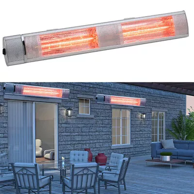 Outdoor Wall Mounted Electric Patio Heater Infrared Garden Halogen Warmer Remote • £55.95