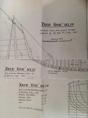  TRUE VINE ML20  Model Fishing Sail Boat Ship Plan David MacGregor • $55