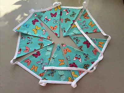 £9.50 • Buy Spring Butterfly Theme Bunting. Hand Made Double Sided. 9 Flags. 2.38 M. Quality