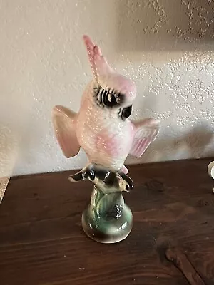 Vintage Pink Cockatoo California Pottery Midcentury Figurine 1950’s • $37.50