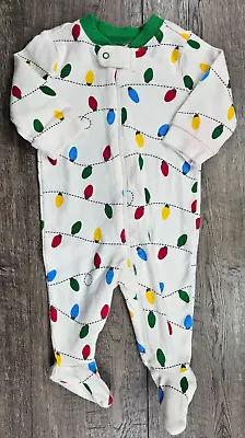 Baby Boy Clothes Gymboree 0-3 Month Christmas Lights Footed Outfit • $12.99