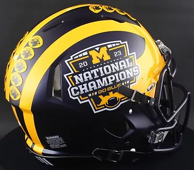 2023 NATIONAL CHAMPIONS MICHIGAN WOLVERINES Riddell AUTHENTIC Football Helmet • $439.99