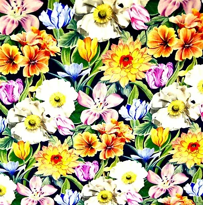 Liberty Belgravia Silk Satin Fabric  Summer Meadow Melody • £17.50