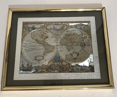 Nova Totivs Terrarvm Orbis Geographica Tabvla Gold Foiled World Map - 8x10 Frame • $19.99