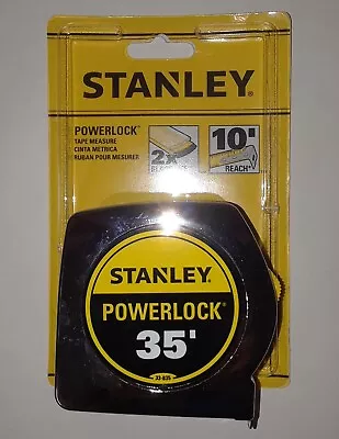 Stanley 35' (33-835) POWERLOCK Tape Measure 2x Blade Life 10' Reach Made In USA • $22