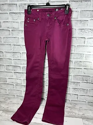 Girls Miss Me Size 14 JK5616S3 Raspberry Skinny Jeans/ Angel Wing Pockets • $17.99