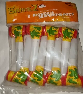 Shrek 2 Birthday Party Noisemakers Blowouts 8 Count New • $10.98