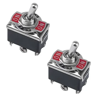 2x ON-OFF-ON 3-Pin Position Spring Return Momentary Metal Toggle Switch 15A 250V • $10.95