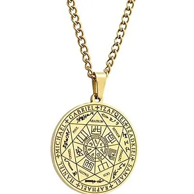 Stainless Steel Seal Of The Seven Archangels Tetragrammaton Protection Necklace • $16.68