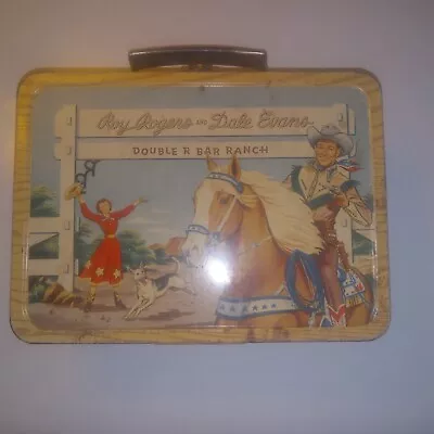 Roy Rogers And Dale Evans Double D Bar Ranch Metal Lunchbox 1954/ No Thermos • $40