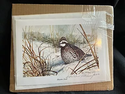 Bobwhite Quail Print R J McDonald Signed And Dated 8x11 • $49