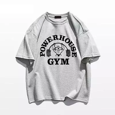 Men T-shirts Fitness Bodybuilding Cotton Shirt Oversized Rag Gym Sport Muscle • $16.99