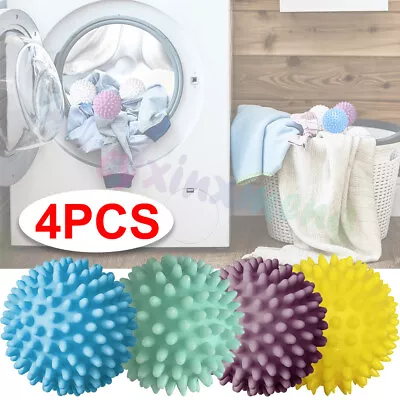 4 X REUSABLE TUMBLE ECO DRYER CLOTHES SOFTENER WASHING MACHINE BALLS PLASTIC # • £5.84