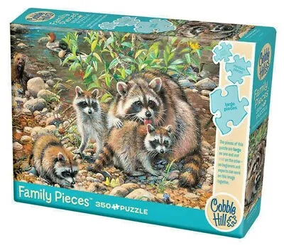 Cobble Hill Family Pieces 350 Pc Puzzle: Raccoon Family • $19.96