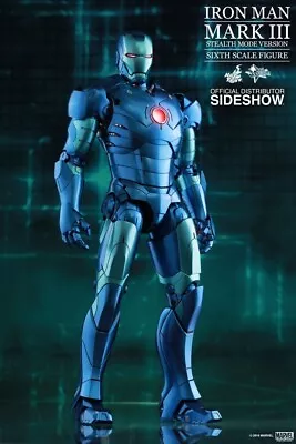 HOT TOYS 1/6 MMS314 IRON MAN MARK III MK3 Blue Stealth Mode Diecast. NEW • $400