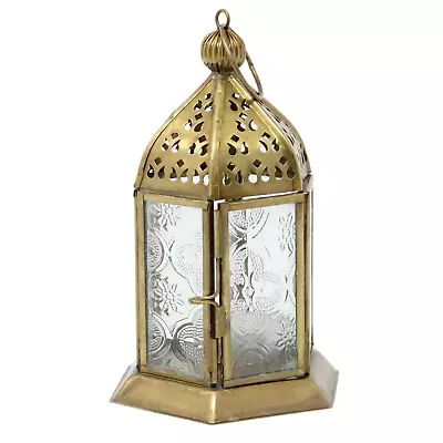 Gold Moroccan Lantern Vintage Tea Light Candle Holder Metal Home Décor Gift • £9.94