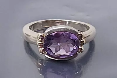 Vintage Sterling Silver 925 Amethyst Band Ring Size 7 • $55