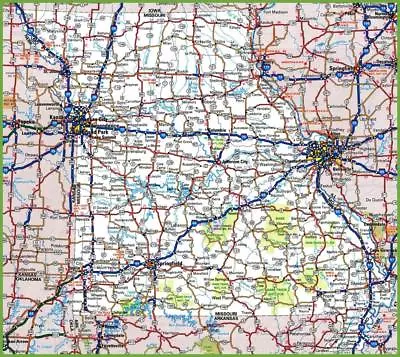 MISSOURI STATE ROAD MAP GLOSSY POSTER PICTURE PHOTO PRINT City Highway 3368 • $11.99