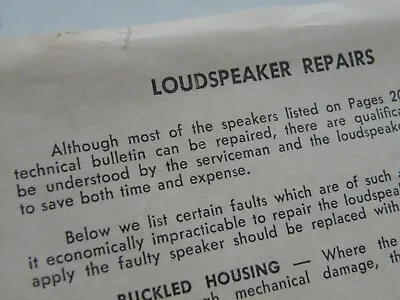 C.1940s VINTAGE ROLA Co. AUST P/L RADIO SPEAKER *LOUDSPEAKER REPAIRS* TECH. PAGE • $14.99