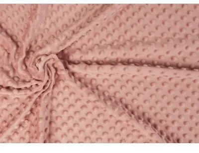 £5.99 • Buy Super Soft Dimple Dots Cuddle Popcorn Fleece  Fabric Dusty Pink Good Quality!