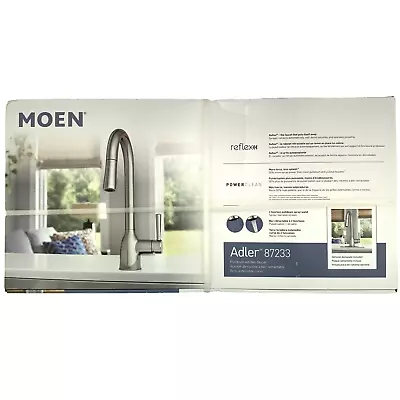 🆕 SEALED Moen 87233 Adler High Arc Pull-Down Spray Kitchen Faucet - Chrome $198 • $94.97