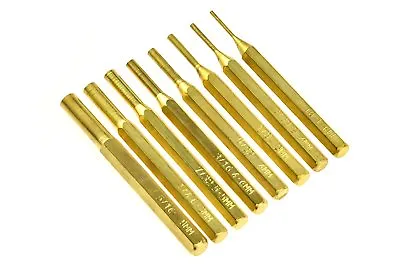 $24.99 • Buy 8pc Gunsmith Brass Roll Drift Pin Punch Set 1/16  - 5/16  Gun Cleaning Care Tool