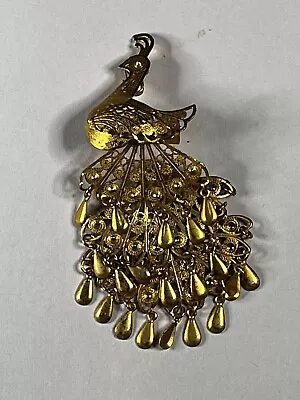 $4.99 • Buy Vintage Peacock Brooch Pin