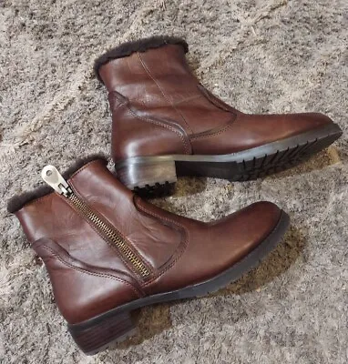 $30 • Buy Everybody By Bz Moda Boots Zip Up Brown Boots Sz 10 EU 40.5 Brown Leather