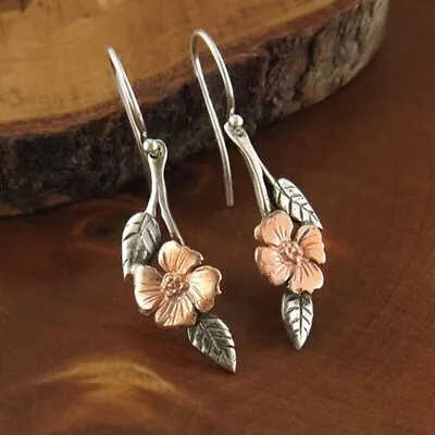 Women 925 Silver Plated Leaves Ear Hook Earrings Engagement Drop Dangle Jewelry • $3.99