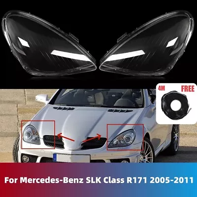 A Pair Front Headlight Lens Housing Cover For Mercedes-Benz R171 SLK 2005-2011 • $232.99