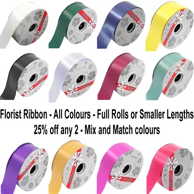 £8.50 • Buy Poly Florist Ribbon Wedding Car Gift Easter Hamper Valentine Decoration 50mm 2 