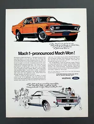 1970 Ford Mustang Mach I 428 Cobra Jet Ram Air Magazine Auto Ad Print • $12.95