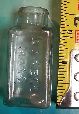 Antique Miniature Clear Glass MEDICINAL Bottle  Ayers Pills  Lowell's Mass • $14.95