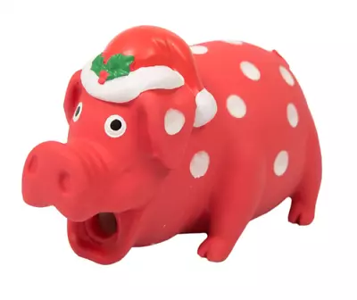 Goodboy Festive Xmas Christmas PIGLET Latex Pig Dog Toy Grunting RED SPOTTY • £8.99