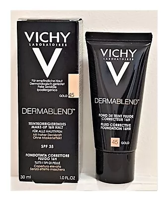 Vichy Dermablend Fluid Corrective Foundation 16HR 30ml - Shade Gold 45 • $32.50