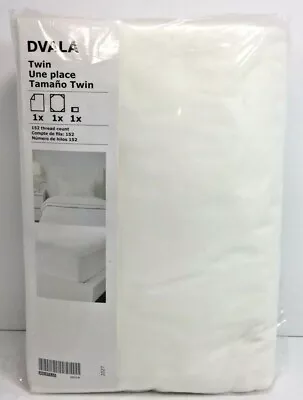 Ikea Dvala Twin Bedding Set 100% Cotton White NEW SEALED 152TC 203.572.11 NICE! • $32.88