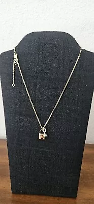 Michael Kors Gold Tone & Crystals Padlock & Key Pendant Necklace.  • $42.95