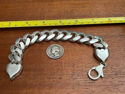 .925 Sterling Silver Men Women 20MM Cuban Link Bracelet SIZE 9  VERY VERY HEAVY • $469