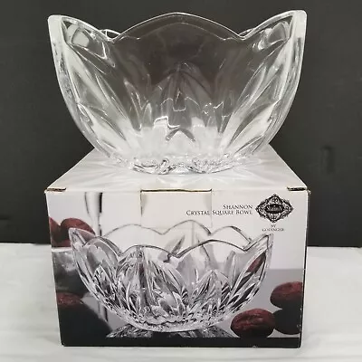 Shannon Crystal Square Bowl 6  X 6  Lead Crystal New In Box By Godinger • $12.11