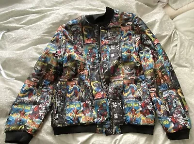 Brand New With Tags Marvel 80 Year Anniversary Reversible Black Bomber Jacket L • £59.99