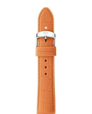 MICHELE 16mm Orange Crocodile Embossed Silicone Watch Strap Fits Any 16mm Watch • $35